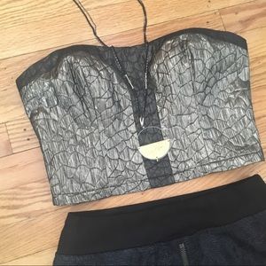 Gold cropped bustier